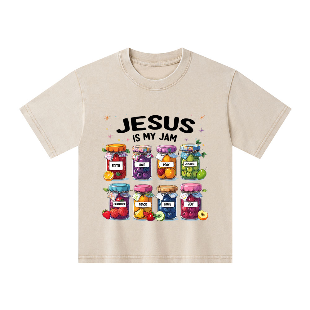 Jesus Is My Jam Christian Kid Washed T-Shirt