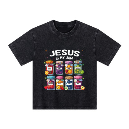 Jesus Is My Jam Christian Kid Washed T-Shirt
