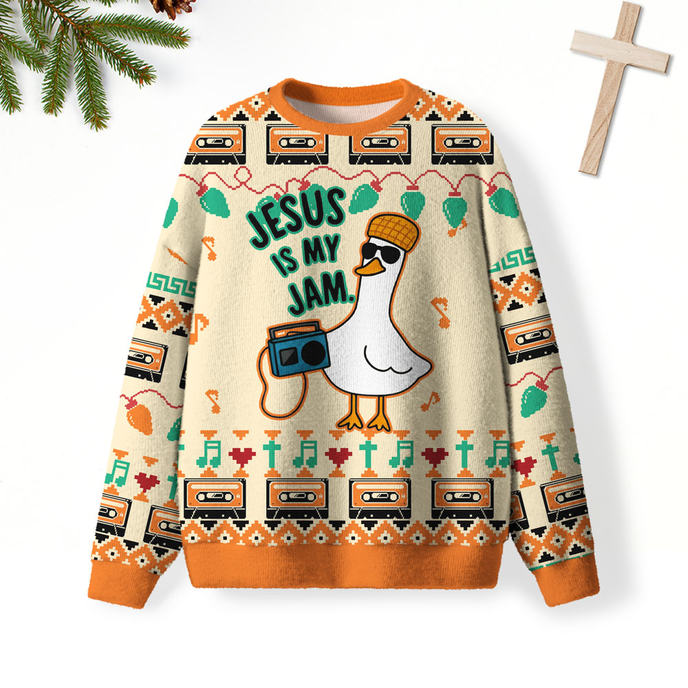 Jesus Is My Jam Christian Lightweight Sweater