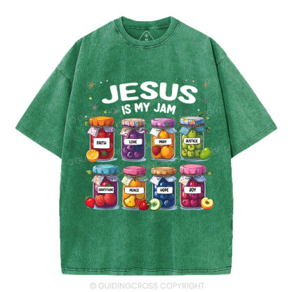 Jesus Is My Jam Christian Washed T-Shirt