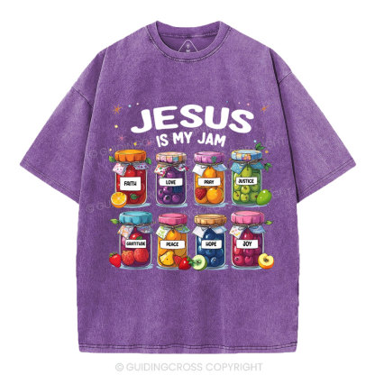 Jesus Is My Jam Christian Washed T-Shirt
