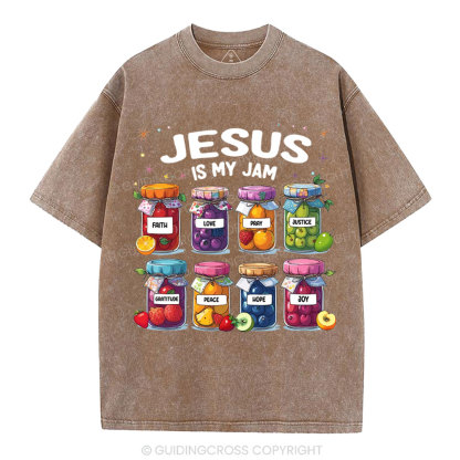 Jesus Is My Jam Christian Washed T-Shirt