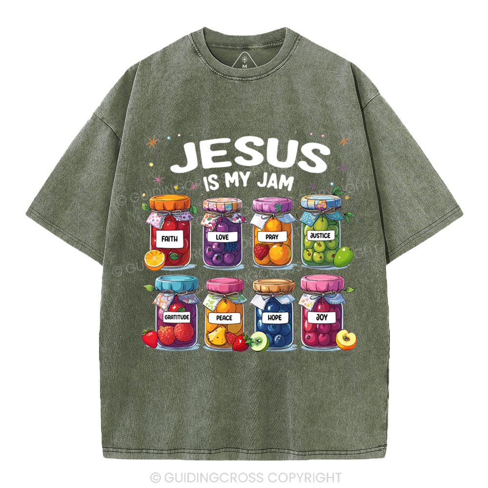 Jesus Is My Jam Christian Washed T-Shirt