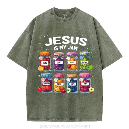 Jesus Is My Jam Christian Washed T-Shirt