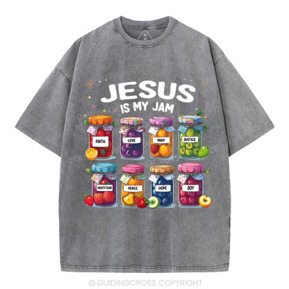 Jesus Is My Jam Christian Washed T-Shirt