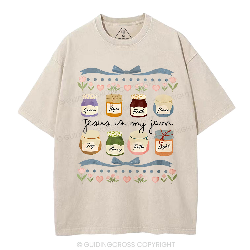 Jesus Is My Jam Christian Washed T-Shirt
