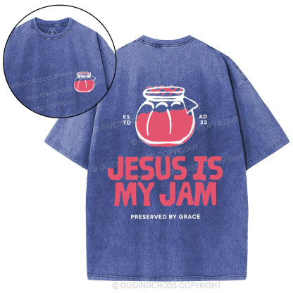 Jesus Is My Jam Christian Washed T-Shirt