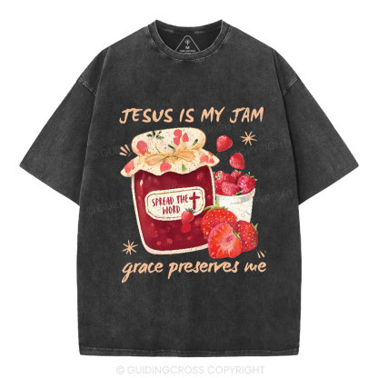 Jesus Is My Jam Christian Washed T-Shirt