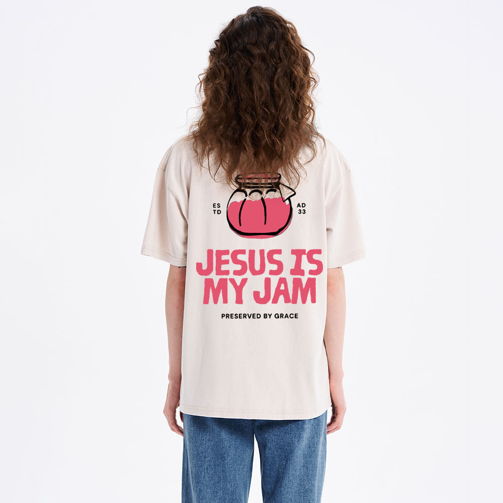 Jesus Is My Jam Christian Washed T-Shirt