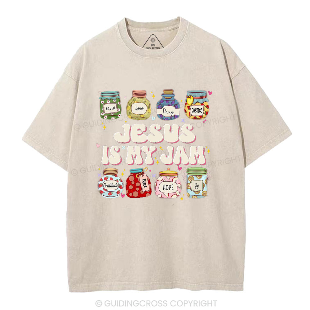 Jesus Is My Jam Christian Washed T-Shirt