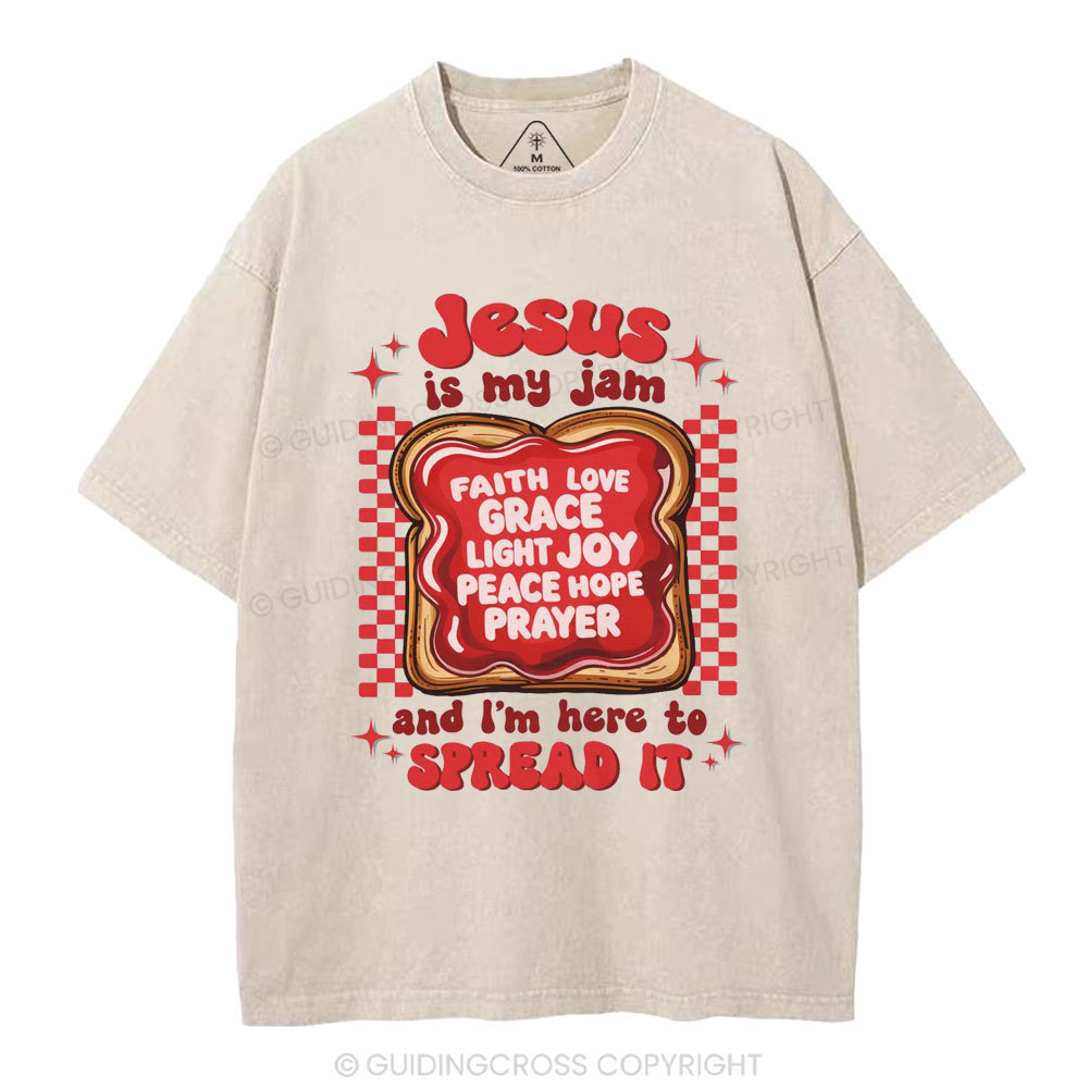 Jesus Is My Jam Christian Washed T-Shirt