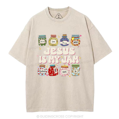 Jesus Is My Jam Christian Washed T-Shirt