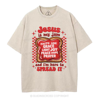 Jesus Is My Jam Christian Washed T-Shirt