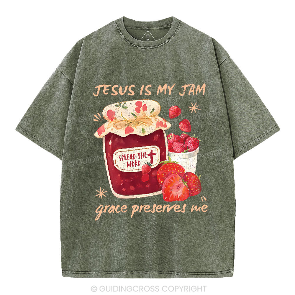 Jesus Is My Jam Christian Washed T-Shirt