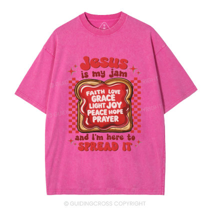 Jesus Is My Jam Christian Washed T-Shirt