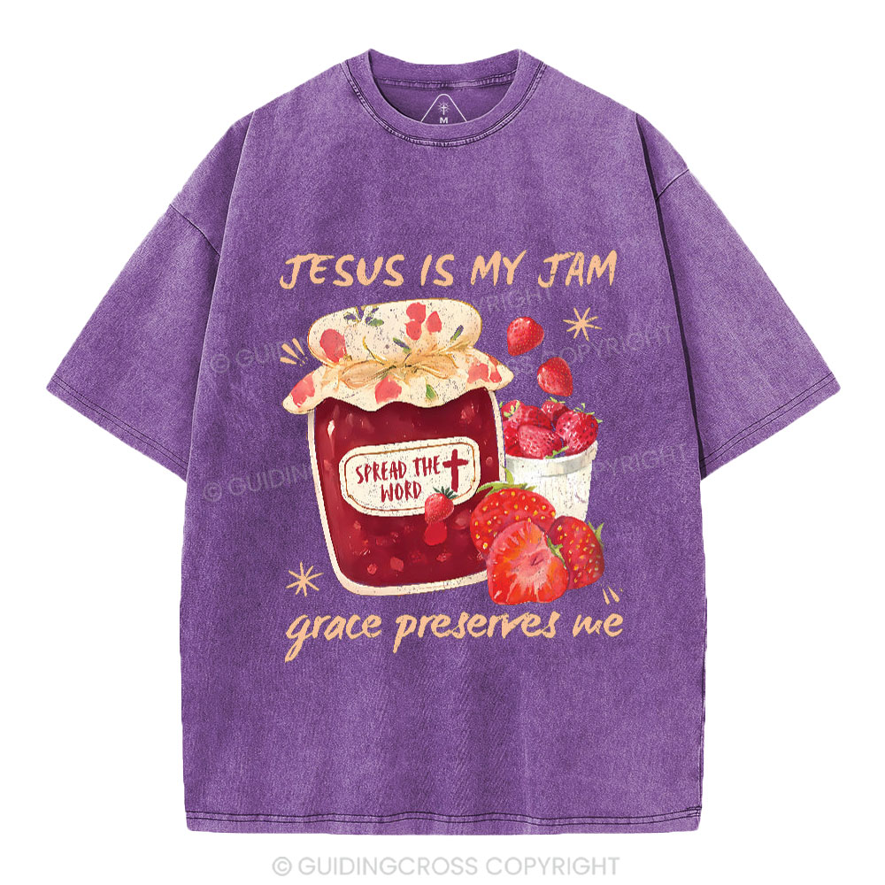 Jesus Is My Jam Christian Washed T-Shirt