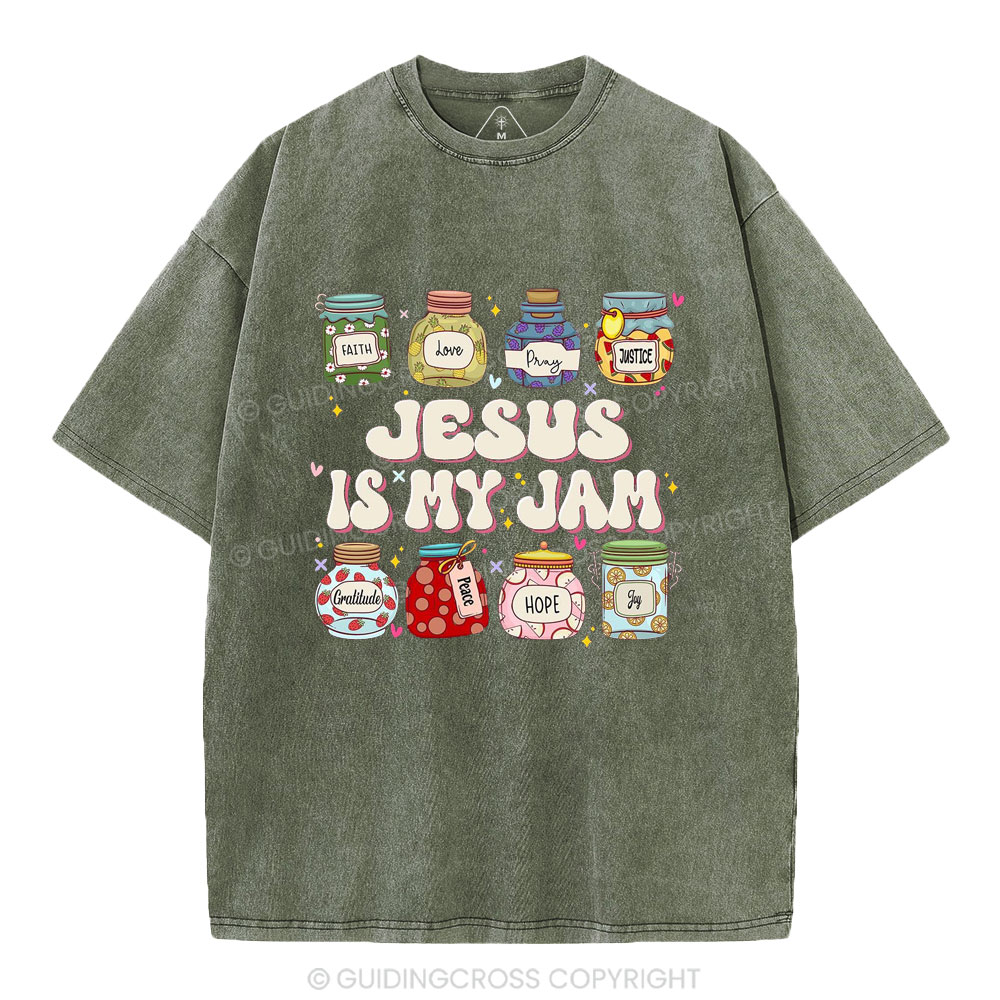 Jesus Is My Jam Christian Washed T-Shirt