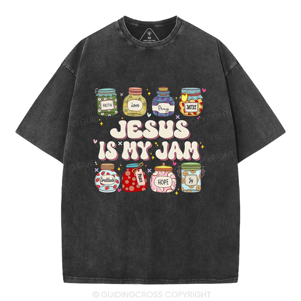 Jesus Is My Jam Christian Washed T-Shirt