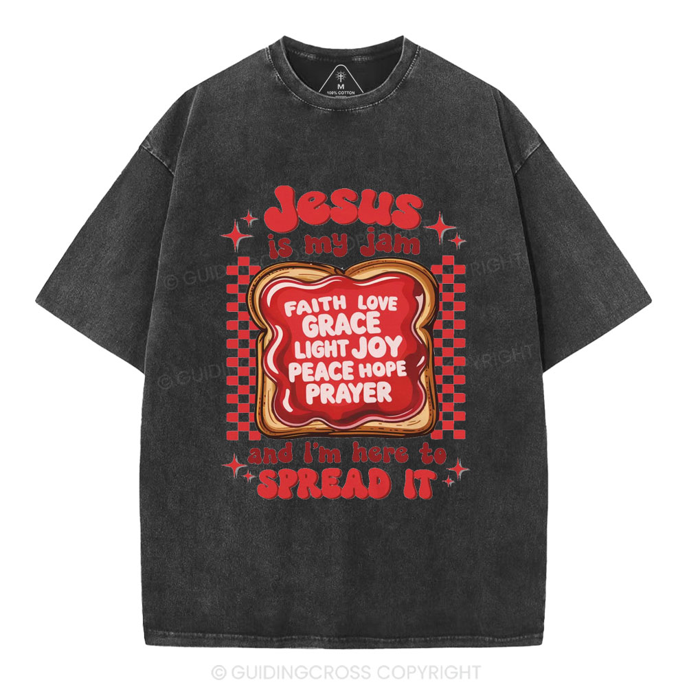 Jesus Is My Jam Christian Washed T-Shirt