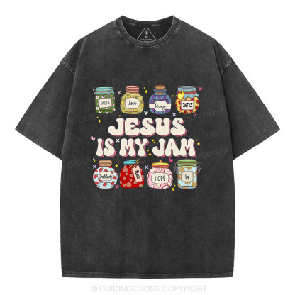 Jesus Is My Jam Christian Washed T-Shirt