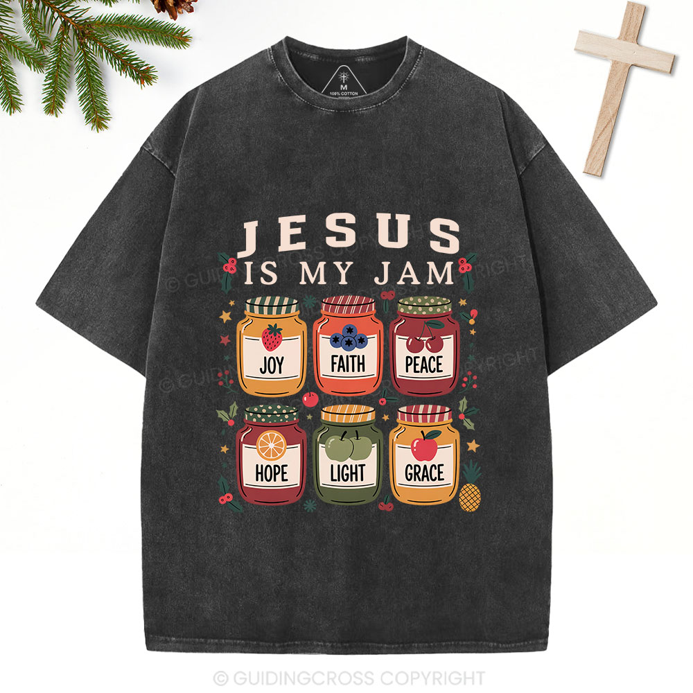 Jesus Is My Jam Christmas Christian Washed T-Shirt