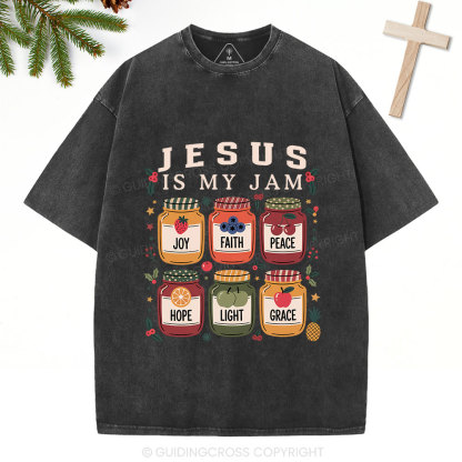 Jesus Is My Jam Christmas Christian Washed T-Shirt