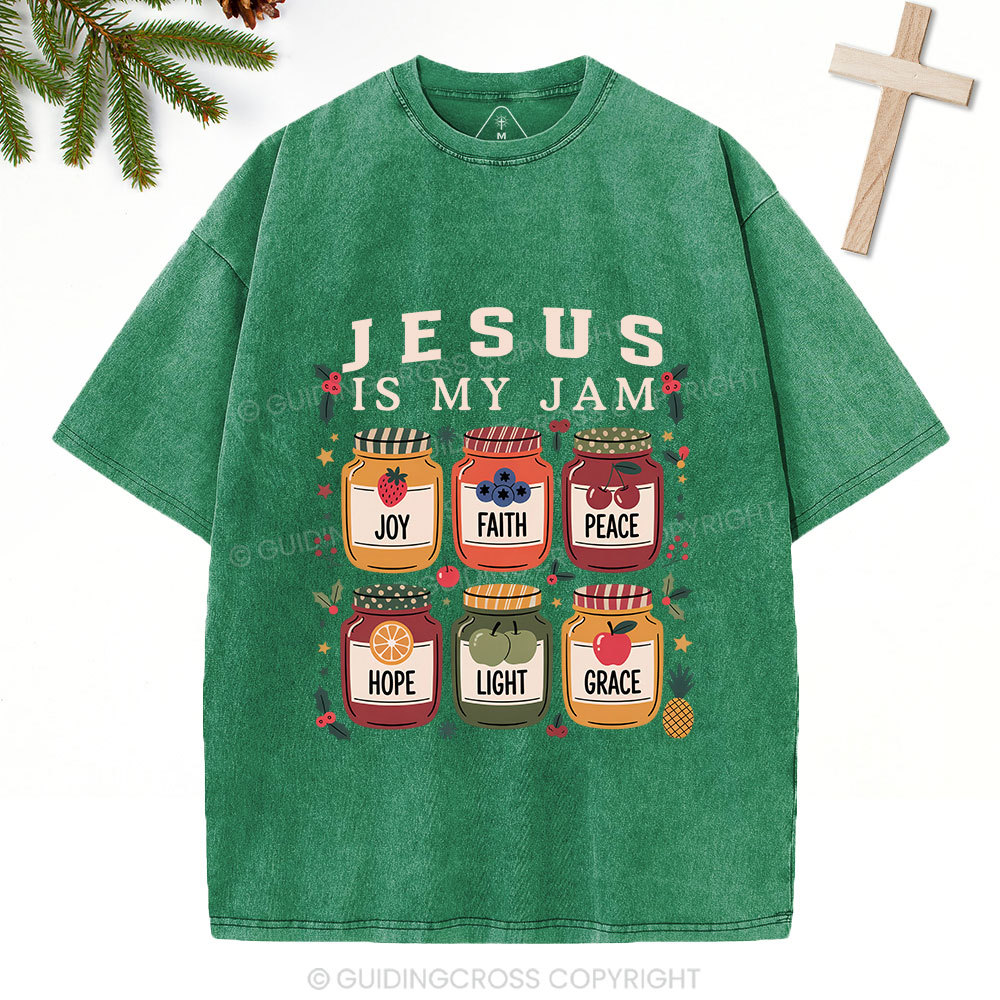 Jesus Is My Jam Christmas Christian Washed T-Shirt