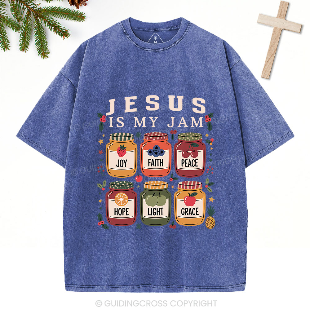 Jesus Is My Jam Christmas Christian Washed T-Shirt
