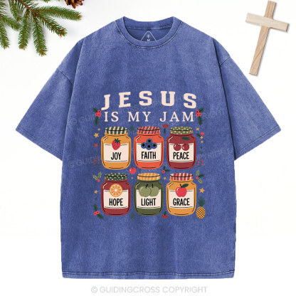 Jesus Is My Jam Christmas Christian Washed T-Shirt