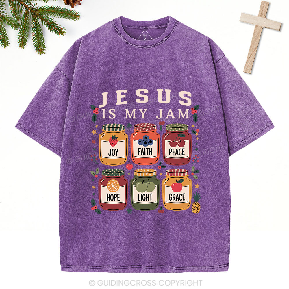 Jesus Is My Jam Christmas Christian Washed T-Shirt