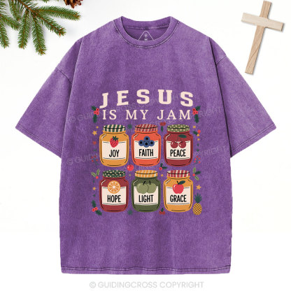 Jesus Is My Jam Christmas Christian Washed T-Shirt