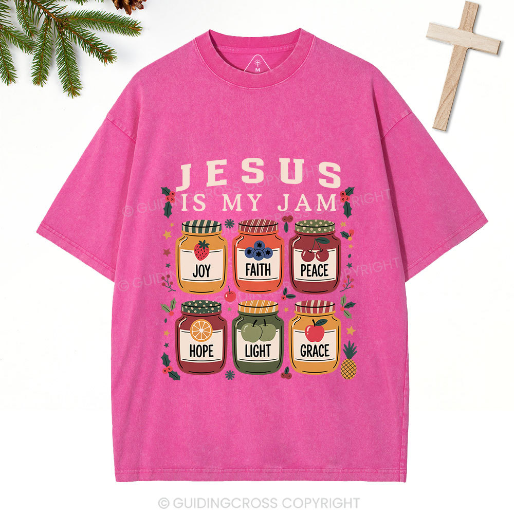 Jesus Is My Jam Christmas Christian Washed T-Shirt