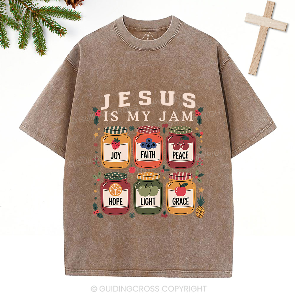 Jesus Is My Jam Christmas Christian Washed T-Shirt