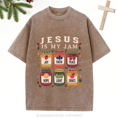 Jesus Is My Jam Christmas Christian Washed T-Shirt