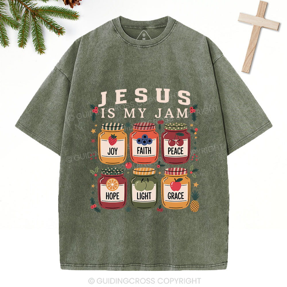 Jesus Is My Jam Christmas Christian Washed T-Shirt