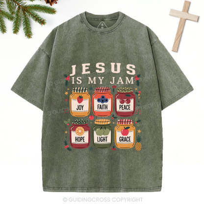 Jesus Is My Jam Christmas Christian Washed T-Shirt