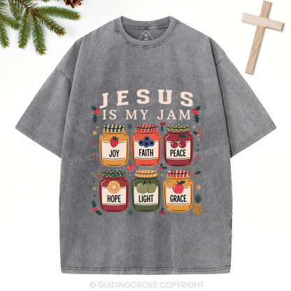 Jesus Is My Jam Christmas Christian Washed T-Shirt