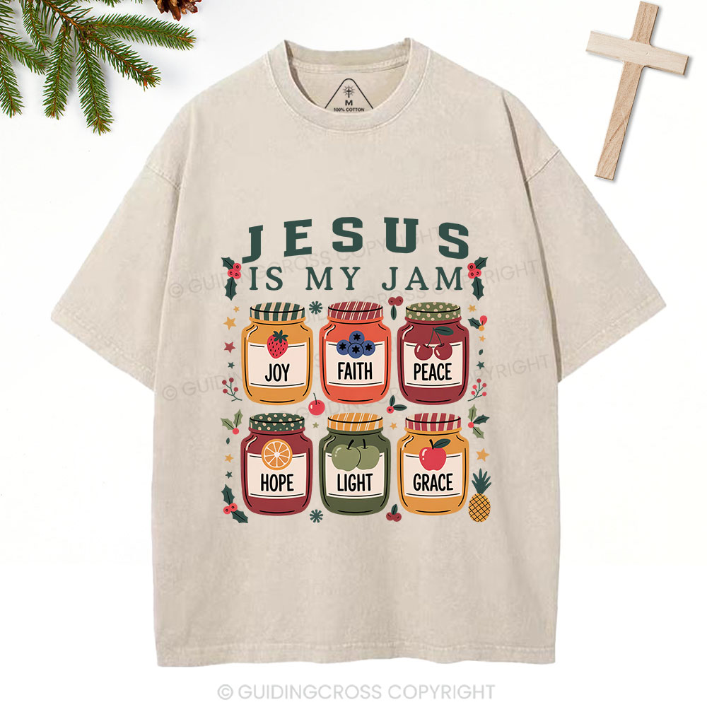 Jesus Is My Jam Christmas Christian Washed T-Shirt