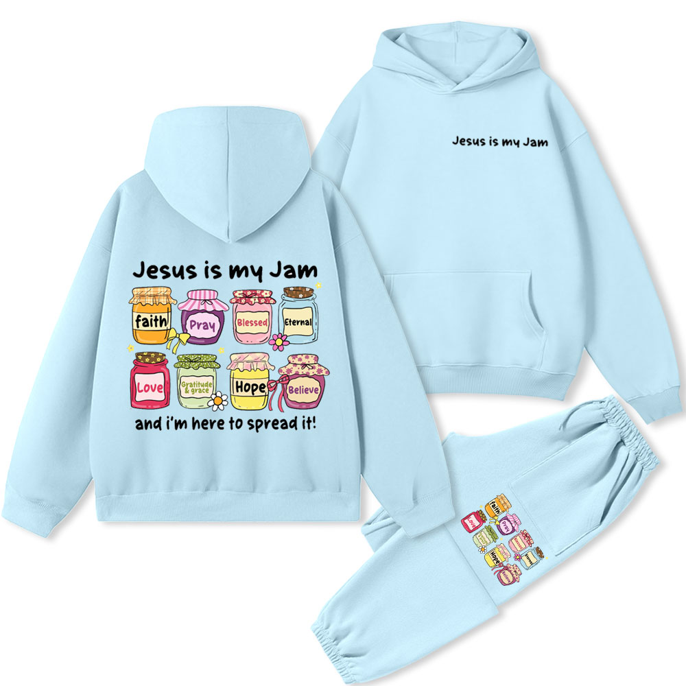 Jesus Is My Jam Premium Christian Fleece Hoodie Set
