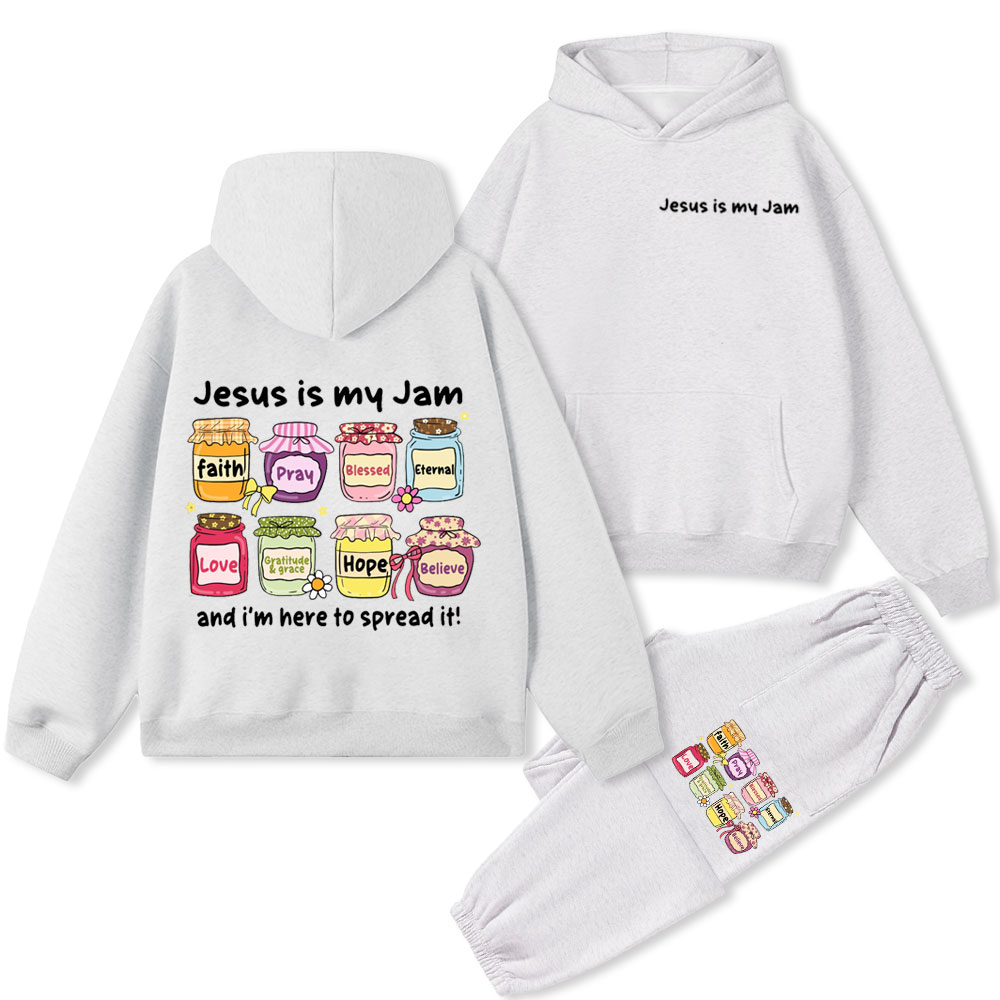Jesus Is My Jam Premium Christian Fleece Hoodie Set
