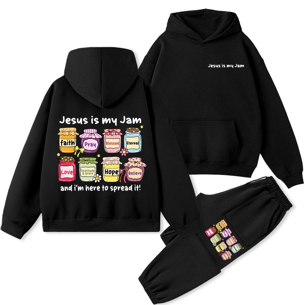 Jesus Is My Jam Premium Christian Fleece Hoodie Set