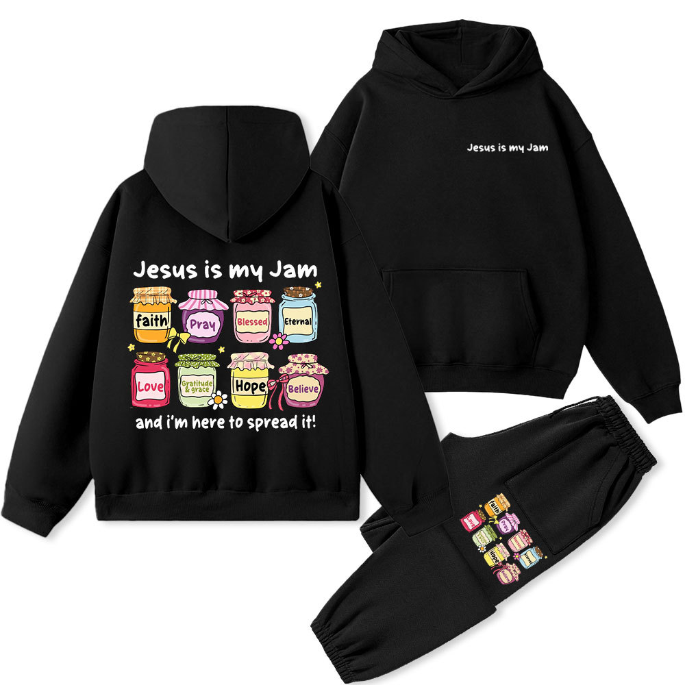 Jesus Is My Jam Premium Christian Fleece Hoodie Set