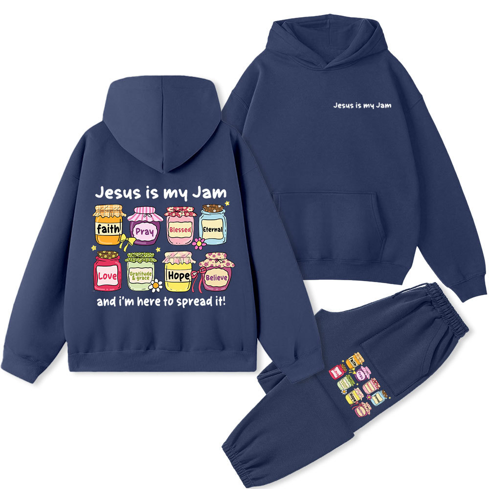 Jesus Is My Jam Premium Christian Fleece Hoodie Set