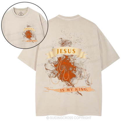 Jesus Is My King  Christian Washed T-Shirt