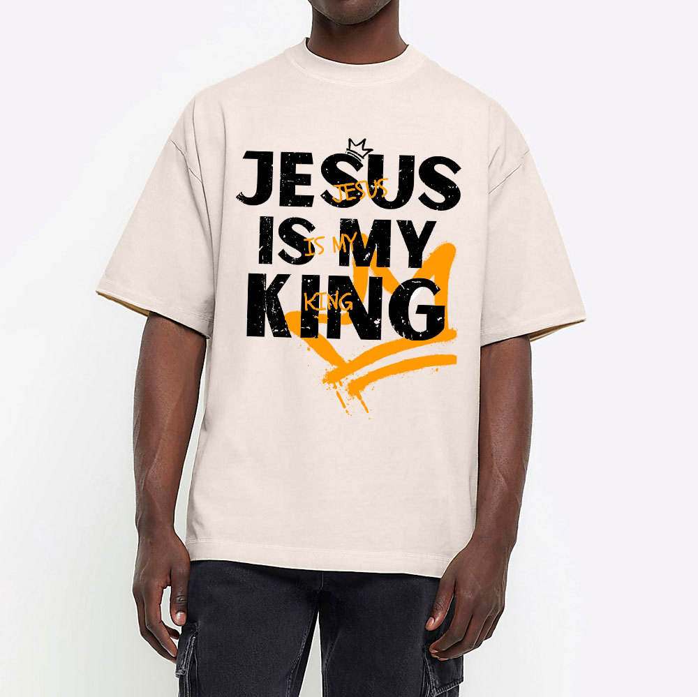 Jesus Is My King Christian Washed T-Shirt
