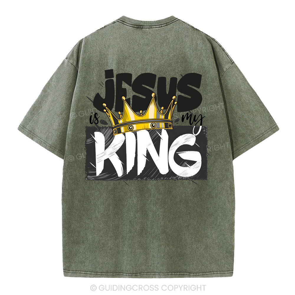 Jesus Is My King Christian Washed T-Shirt Sale - GuidingCross