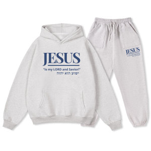 Image of Jesus Is My Lord And Savior Christian Fleece Hoodie Set