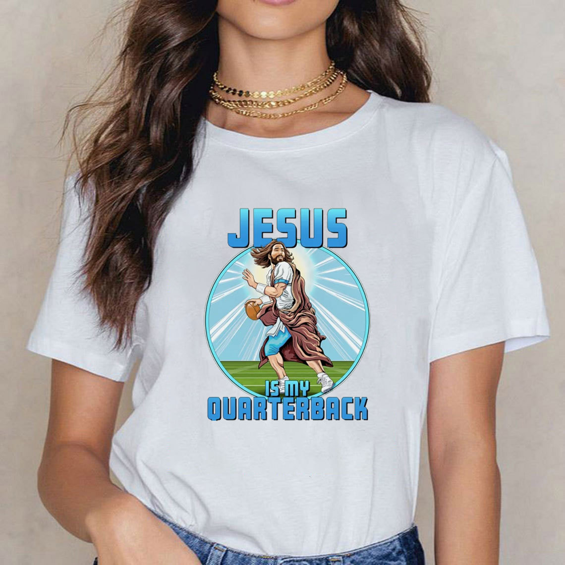 Jesus Is My Ouarterback Christian T-Shirt