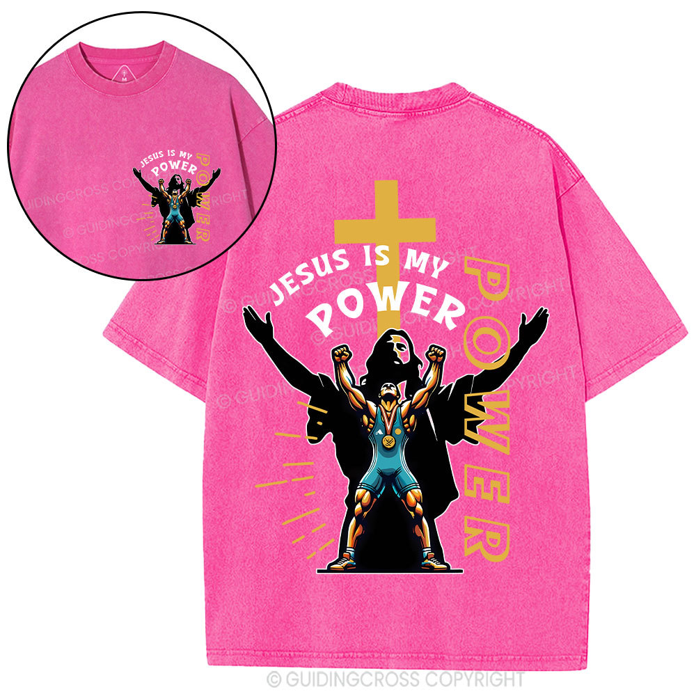 Jesus Is My Power Christian Washed T-Shirt