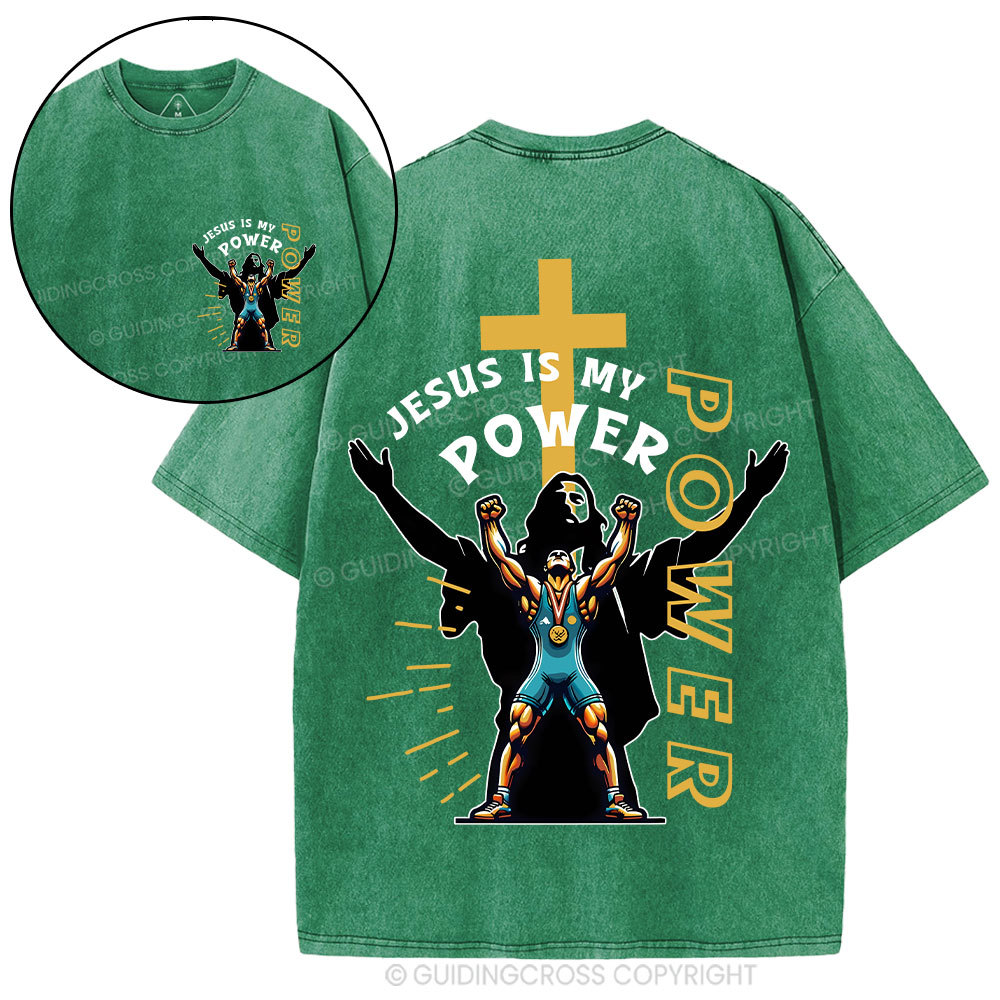 Jesus Is My Power Christian Washed T-Shirt